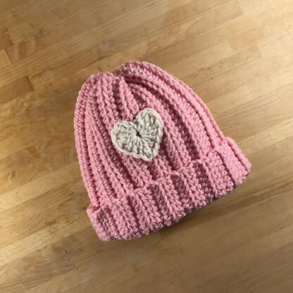 Ribbed Valentine Beanie