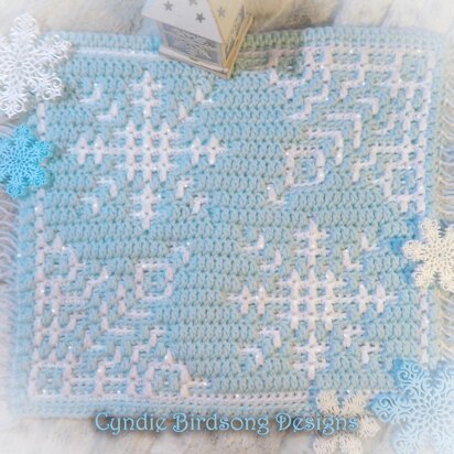 Winter Snowflakes - mosaic crochet square