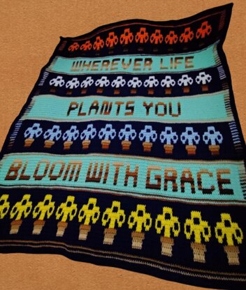 Bloom With Grace Lapghan Overlay Mosaic Crochet Chart Pattern