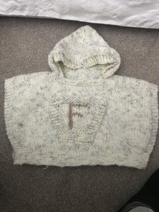 Poncho in Aaron Wool for 3 Month Old Boy