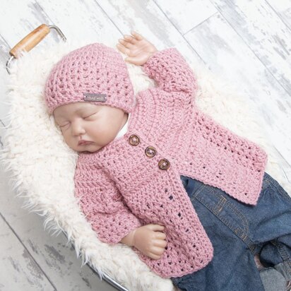 Round neck newborn cardigan 003