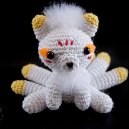 Gumiho nine tail fox amigurumi crochet doll pattern