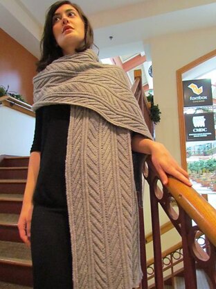 Fossil Leaf Rib Wrap Scarf