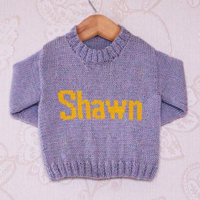 Intarsia - Shawn Moniker Chart - Childrens Sweater