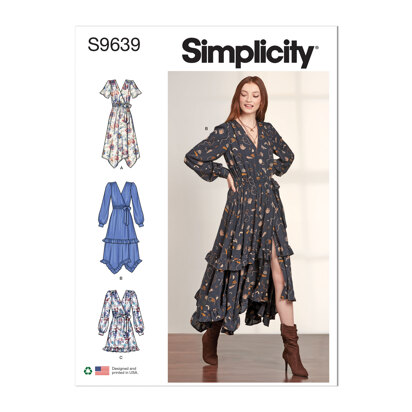 Simplicity Misses' Midi Wrap Dress S9639 - Sewing Pattern
