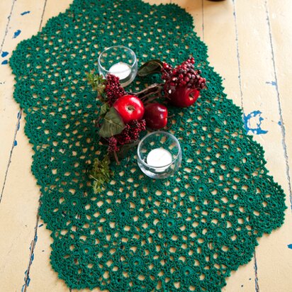 Holiday or Any Day Table Runner in Red Heart Aunt Lydia's Classic Crochet Thread Size 10 Solids - LC2717