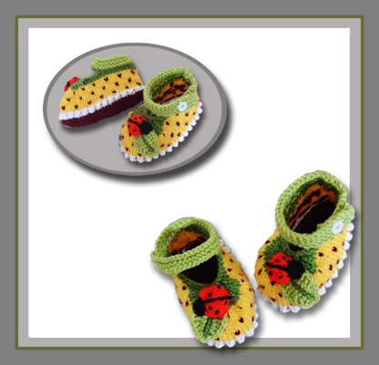 Granadilla Ladybug Booties (Part of a set)