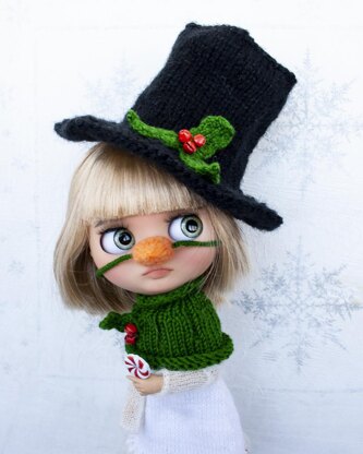 Snowman hat for Blythe
