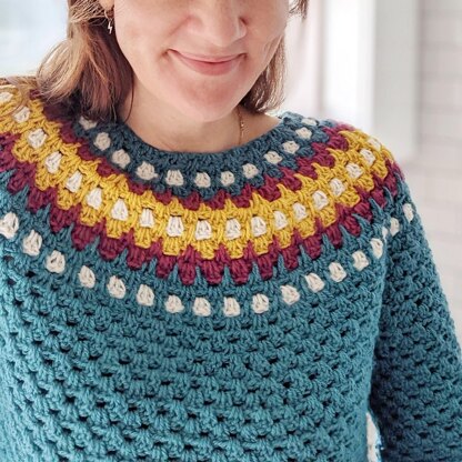 Crochet yoke sweater pattern