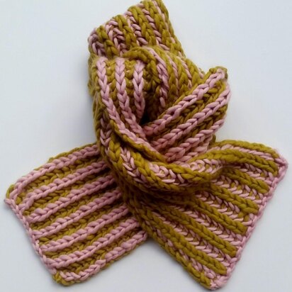 Two Tone Brioche Scarf