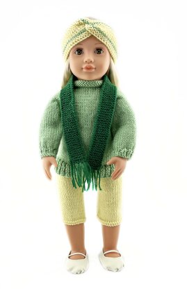 Dolls clothes knitting pattern for 46cm (18") dolls - 19104