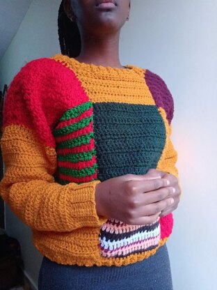 Patchwork crochet sweater