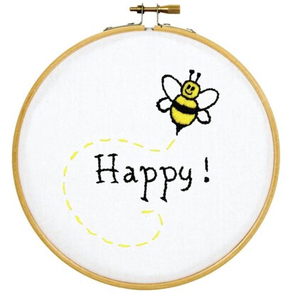 Jack Dempsey Stamped Hoop Kits - Bee Happy - 6in