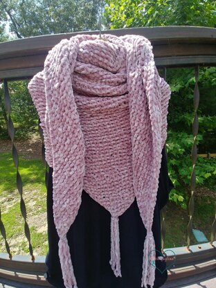 Easy Beginner Knit Shawl - Soft as Velvet Knitting pattern by Lena M