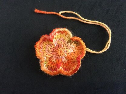 PDF Knitting Pattern Knit Flower Necklace Red Blossom 