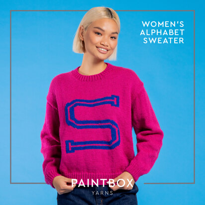 Women's Alphabet Sweater - Free Jumper Knitting Pattern for Women in Paintbox Yarns  Simply Aran