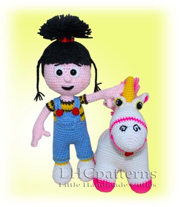 Agnes and the Unicorn Crochet Pattern, Doll Crochet Pattern, Cute Unicorn Crochet Pattern, Girl Crochet Pattern