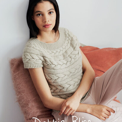 "Ren Top" - Top Knitting Pattern For Women in Debbie Bliss Iris