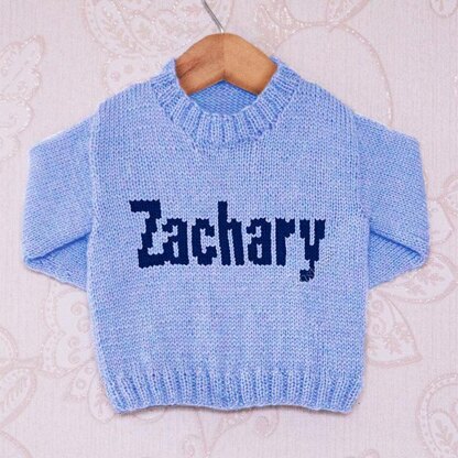 Intarsia - Zachary Moniker Chart - Childrens Sweater