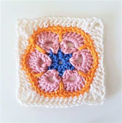 Crochet African Flower Granny Square (Free Pattern) - Annie Design Crochet