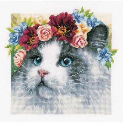 Vervaco Flower Crown Ragdoll Counted Cross Stitch Kit - 660529
