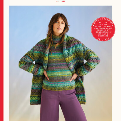 Kelp Sleeve Sweater & Scarf In Sirdar Jewelspun With Wool Chunky - 10706P - Downloadable PDF
