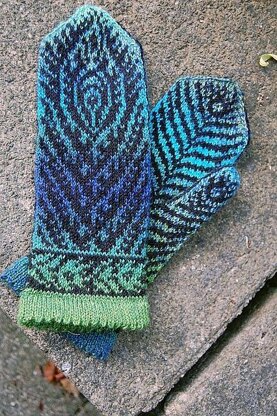 Peacock Feather Mittens