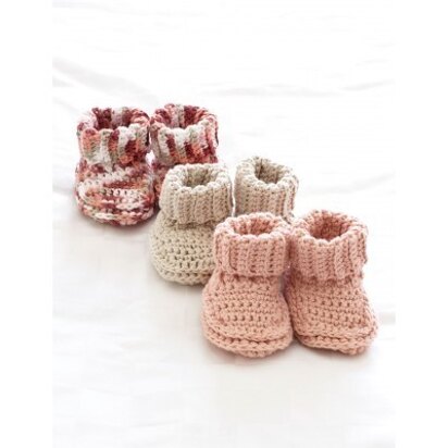 Baby's Booties in Bernat Handicrafter Cotton Solids - FDBR0140