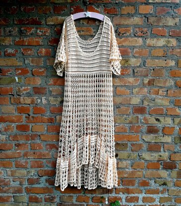 Summer Boho Dress Women Crochet