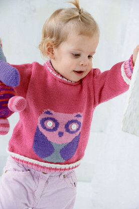 Sweater with Owl in Schachenmayr Baby Wool - S8645 - Downloadable PDF