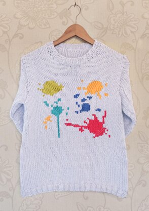 Intarsia - Blood/Paint Splatters Chart - Adults Sweater