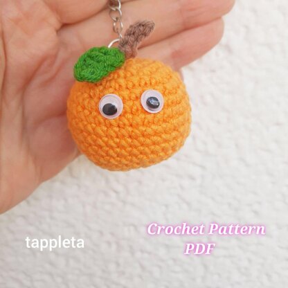 Orange keychain crochet pattern