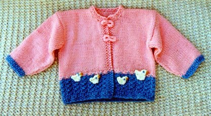 Ducks on a Pond Baby Sweater