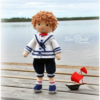 Sailor boy knitted doll