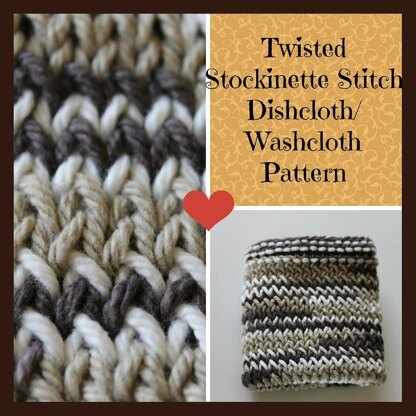 Twisted Stockinette Stitch Dishcloth