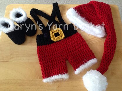 Santa's Lil Helper 4pc Santa Suit with Elf Hat & Boots - Newborn