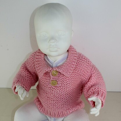 Baby Chunky Garter Stitch Collar Sweater