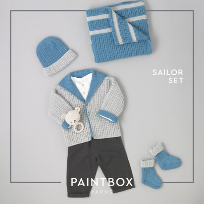 Sailors Set - Layette Knitting Pattern for Babies in Paintbox Yarns Baby DK - knitting pattern