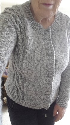 Ladie's Cable Front Cardigan