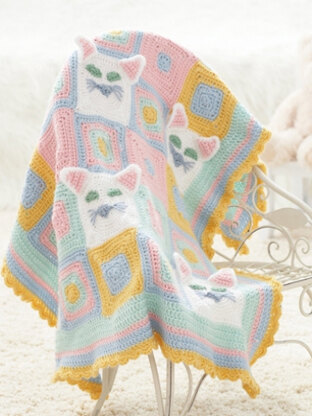 Kitty Blanket in Caron Simply Soft - Downloadable PDF