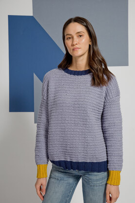 " Mira Wide Fit Jumper " -  Jumper Knitting Pattern For Women in MillaMia Naturally Soft Merino by MillaMia