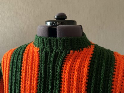 Vertical Stripe Aran Sweater