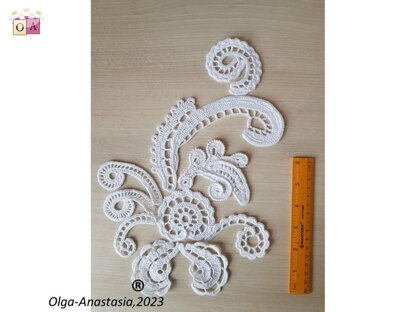 White composition of antique crochet motifs