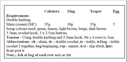 Crochet pattern-Owl Coffee Press,Teapot, Mug, Egg Cozies  #249