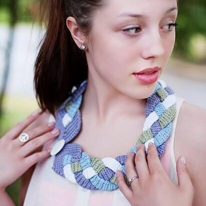 Four Braided Crochet Necklace Pattern Unique Neckwarmer Scarf