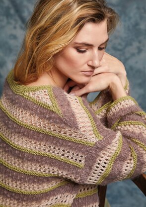 Taro Sweater in Rowan Creative Linen, Fine Lace & Kidsilk Haze  - ZB298-00004-UK - Downloadable PDF