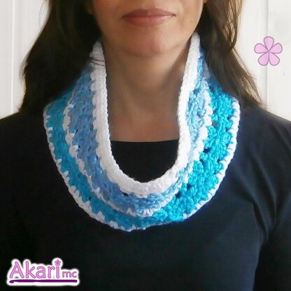 Crochet cowl with flowers _ L10