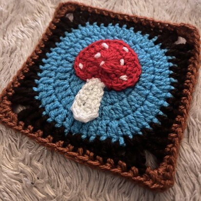 Crochet Toadstool Granny Square