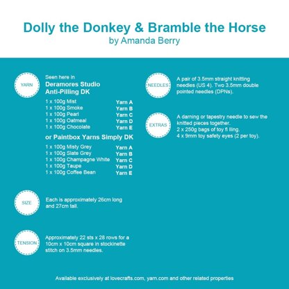 Deramores Dolly the Donkey and Bramble the Horse PDF