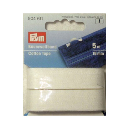 Prym 15mm Cotton Tape - White